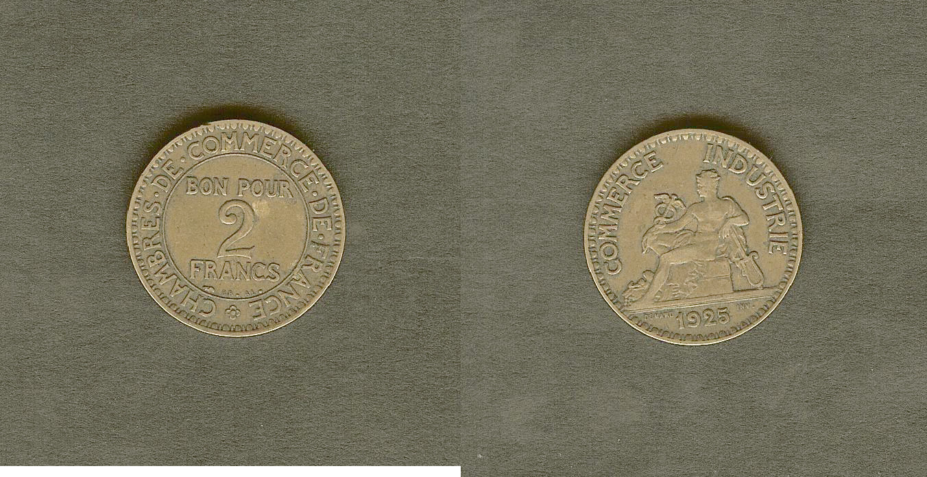 2 francs Chamber of Commerce 1925 VF+